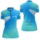 Polo Pétanque Dégradé Bleu - Personnalisable Homme Femme - Polo Zippé Femme