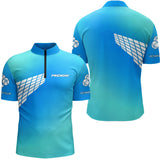 Polo Pétanque Dégradé Bleu - Personnalisable Homme Femme - Polo Zippé Homme