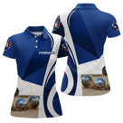 Polo Pétanque Design Boules Sable - Élégant Bleu Marine - Polo Femme