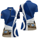 Polo Pétanque Design Boules Sable - Élégant Bleu Marine - Polo Zippé Femme