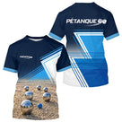 Polo Pétanque Design Sables et Boules - Bleu Personnalisable - T-Shirt Homme
