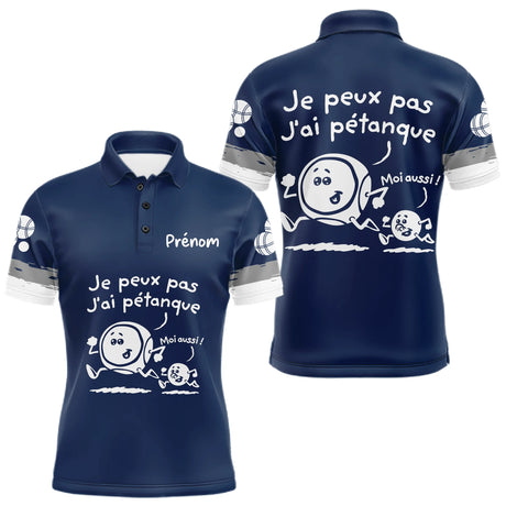 Polo Pétanque Drôle Bleu Marine – J’ai Personnalisé - Polo Homme