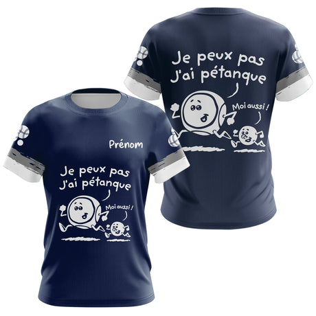 Polo Pétanque Drôle Bleu Marine – J’ai Personnalisé - T-Shirt Femme