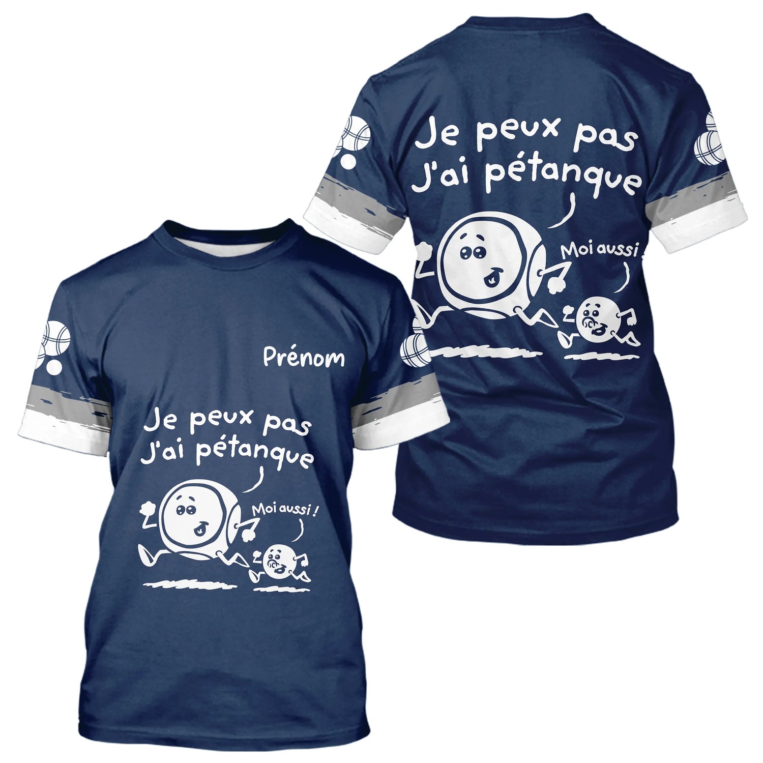 Polo Pétanque Drôle Bleu Marine – J’ai Personnalisé - T-Shirt Homme