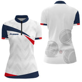 Polo Pétanque Drapeau Français - Bleu Blanc Rouge Personnalisé - Polo Zippé Femme