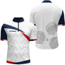 Polo Pétanque Drapeau Français - Bleu Blanc Rouge Personnalisé - Polo Zippé Homme