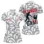 Polo Pétanque Esprit d’Équipe - Design Joueur Blanc - Polo Femme