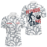 Polo Pétanque Esprit d’Équipe - Design Joueur Blanc - Polo Homme