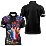 Polo Pétanque Français Noir Personnalisé - Coq & Apéro - Polo Homme