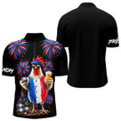 Polo Pétanque Français Noir Personnalisé - Coq & Apéro - Polo Zippé Homme