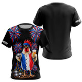 Polo Pétanque Français Noir Personnalisé - Coq & Apéro - T-Shirt Femme