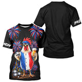 Polo Pétanque Français Noir Personnalisé - Coq & Apéro - T-Shirt Homme