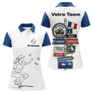 Polo Pétanque Française Personnalisé - Bleu Blanc Homme Femme - Polo Femme