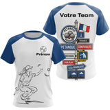 Polo Pétanque Française Personnalisé - Bleu Blanc Homme Femme - T-Shirt Femme