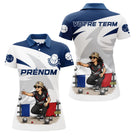 Polo Pétanque Française Personnalisé - Prénom Équipe Bleu - Polo Femme