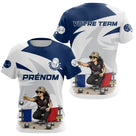 Polo Pétanque Française Personnalisé - Prénom Équipe Bleu - T-Shirt Femme