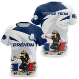 Polo Pétanque Française Personnalisé - Prénom Équipe Bleu - T-Shirt Femme