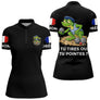 Polo Pétanque Frog Joueur Noir - Tu Tires Tu Pointes - Polo Zippé Femme