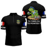 Polo Pétanque Frog Joueur Noir - Tu Tires Tu Pointes - Polo Zippé Homme