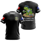 Polo Pétanque Frog Joueur Noir - Tu Tires Tu Pointes - T-Shirt Femme