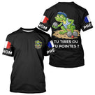 Polo Pétanque Frog Joueur Noir - Tu Tires Tu Pointes - T-Shirt Homme
