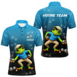 Polo Pétanque Grenouille France - Bleu & Noir Personnalisé - Polo Homme