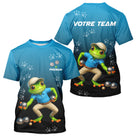 Polo Pétanque Grenouille France - Bleu & Noir Personnalisé - T-Shirt Homme
