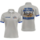 Polo Pétanque Gris & Bleu Personnalisé - Je Veux Boulodrome - Polo Homme