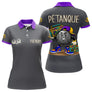 Polo Pétanque Gris & Violet Personnalisé - Style Hip Hop - Polo Femme