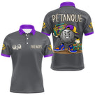 Polo Pétanque Gris & Violet Personnalisé - Style Hip Hop - Polo Homme