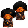 Polo Pétanque Halloween - Boules Orange Noir Personnalisé - Polo Zippé Homme