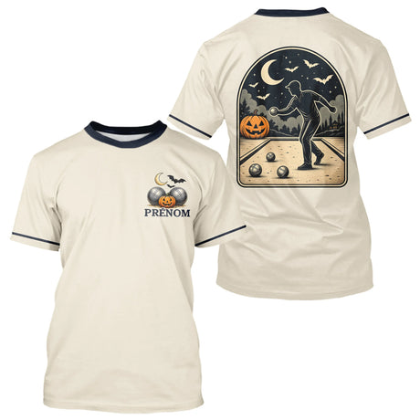 Polo Pétanque Halloween Beige Homme Personnalisé - T-Shirt Homme
