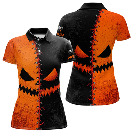 Polo Pétanque Halloween Citrouille - Homme Femme Personnalisé - Polo Femme