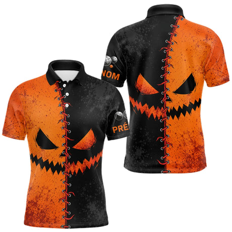 Polo Pétanque Halloween Citrouille - Homme Femme Personnalisé - Polo Homme