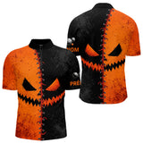 Polo Pétanque Halloween Citrouille - Homme Femme Personnalisé - Polo Zippé Homme