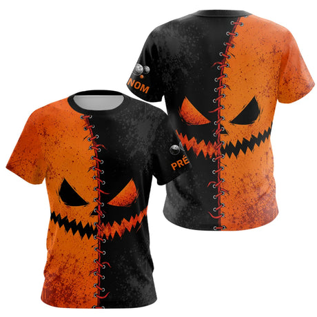 Polo Pétanque Halloween Citrouille - Homme Femme Personnalisé - T-Shirt Femme