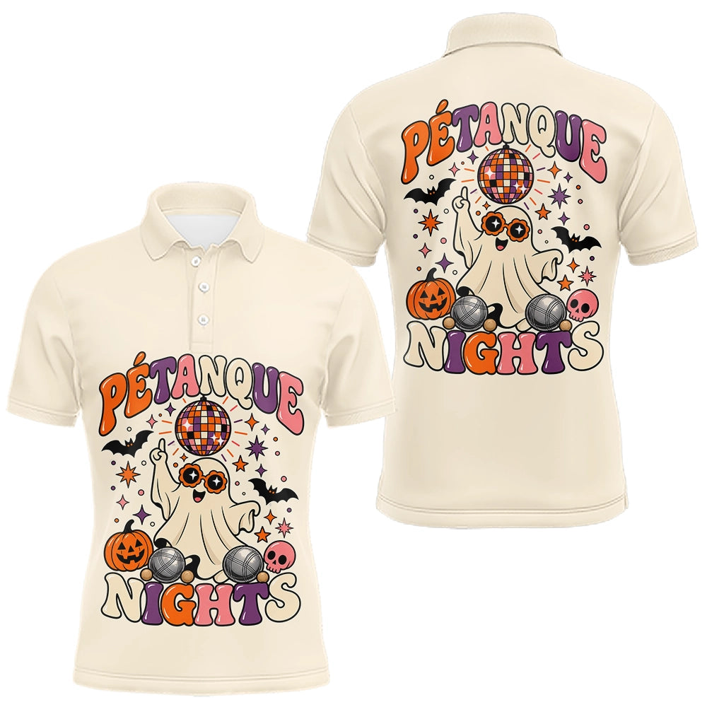 Polo Pétanque Halloween Disco Crème - Homme Femme - Polo Homme