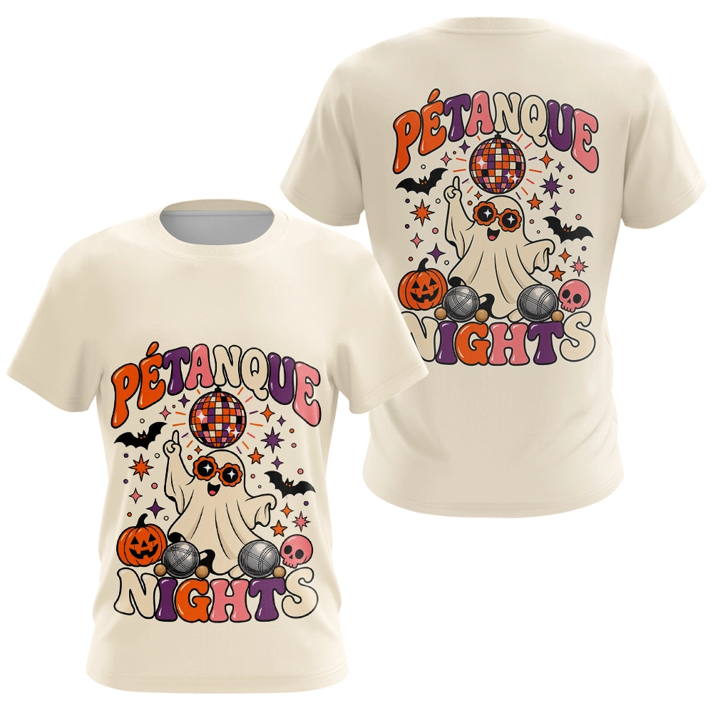 Polo Pétanque Halloween Disco Crème - Homme Femme - T-Shirt Femme