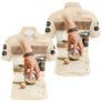 Polo Pétanque Homme Beige - Idée Cadeau Boules - Polo Homme