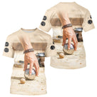 Polo Pétanque Homme Beige - Idée Cadeau Boules - T-Shirt Homme
