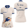 Polo Pétanque Homme Femme - Beige & Bleu Personnalisé - Polo Zippé Femme