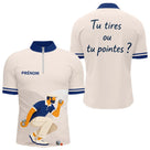 Polo Pétanque Homme Femme - Beige & Bleu Personnalisé - Polo Zippé Homme