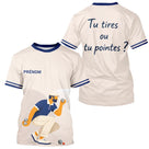 Polo Pétanque Homme Femme - Beige & Bleu Personnalisé - T-Shirt Homme