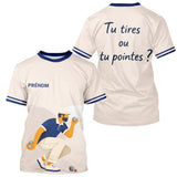Polo Pétanque Homme Femme - Beige & Bleu Personnalisé - T-Shirt Homme