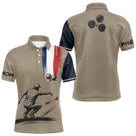 Polo Pétanque Homme Femme - Beige & Bleu Tricolore Personnalisé - Polo Homme