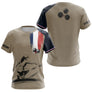 Polo Pétanque Homme Femme - Beige & Bleu Tricolore Personnalisé - T-Shirt Femme