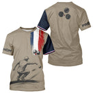 Polo Pétanque Homme Femme - Beige & Bleu Tricolore Personnalisé - T-Shirt Homme