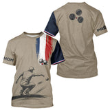 Polo Pétanque Homme Femme - Beige & Bleu Tricolore Personnalisé - T-Shirt Homme