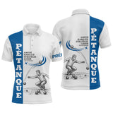 Polo Pétanque Homme Femme - Blanc & Bleu Club Bouliste - Polo Homme