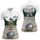 Polo Pétanque Homme Femme - Blanc Personnalisé Bouliste - Polo Zippé Femme